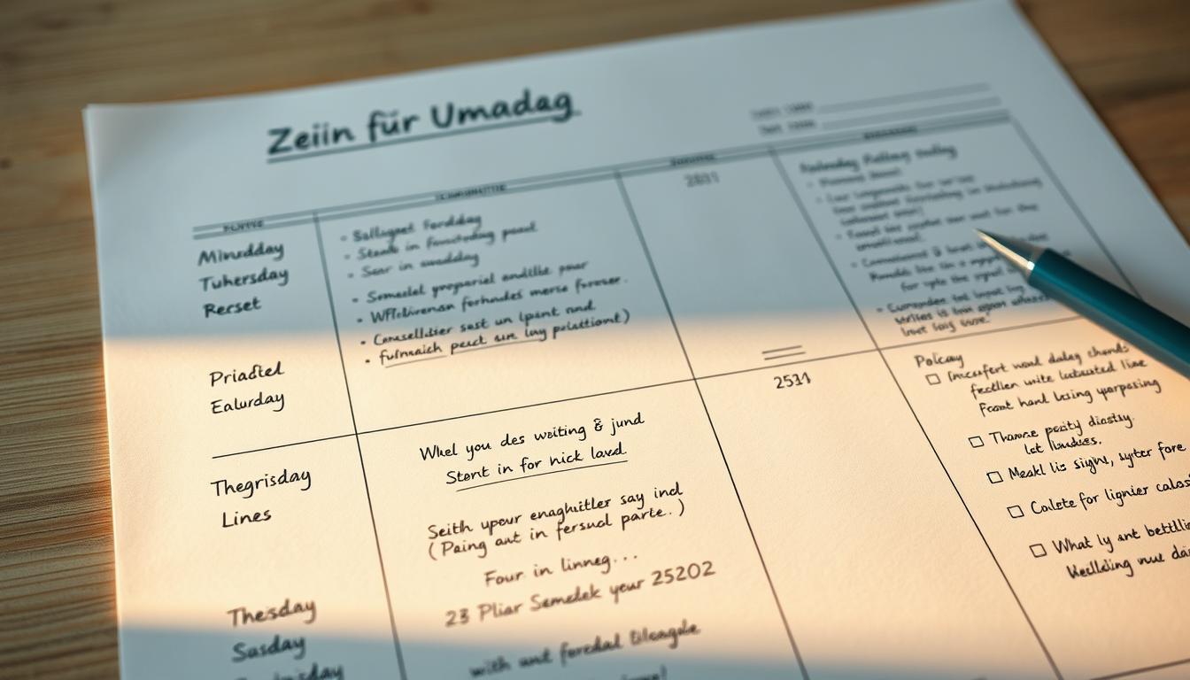 Zeitplan für den Umzug